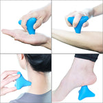 Simplecool silicone massage tool resting on a yoga mat