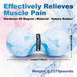 Authentic USA imported FITZELAR peanut ball being used under the foot arch to illustrate reflexology and plantar fascia release