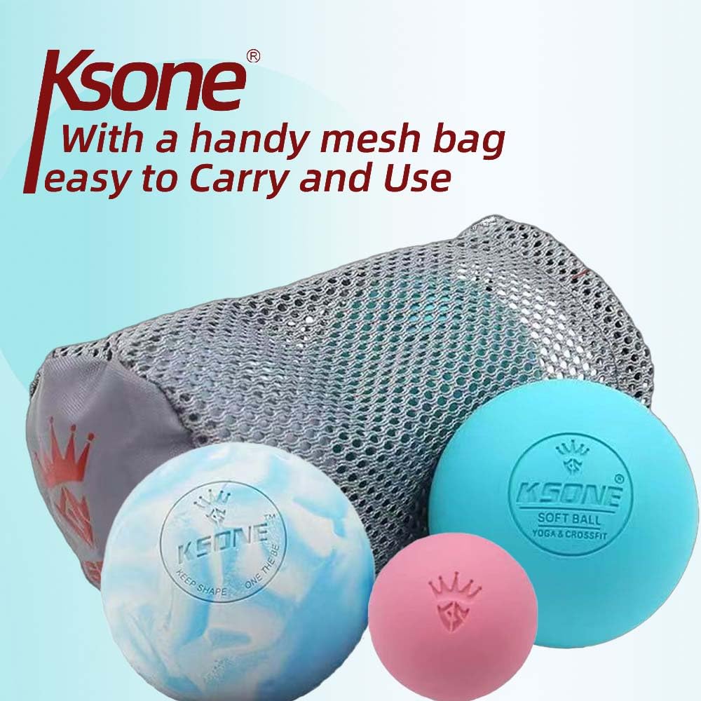 Complete KSONE fitness recovery kit packed neatly inside the included black breathable mesh storage bag