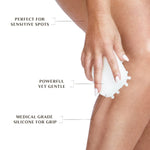 FasciaBlaster ProBlaster self massage tool being used on target arm and leg areas