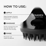 Close up of the stimulation bristles on the USA imported Zenagen scalp health tool