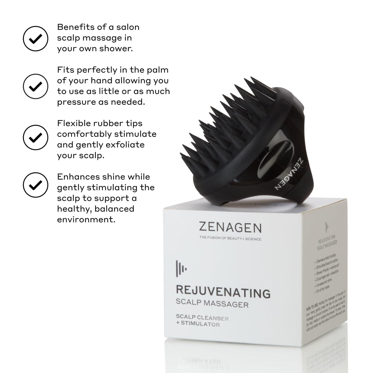 Zenagen professional hair growth accelerating accessory side view packaging display