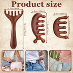 ProSuites three-piece wooden scalp massage tools displayed neatly on a flat surface