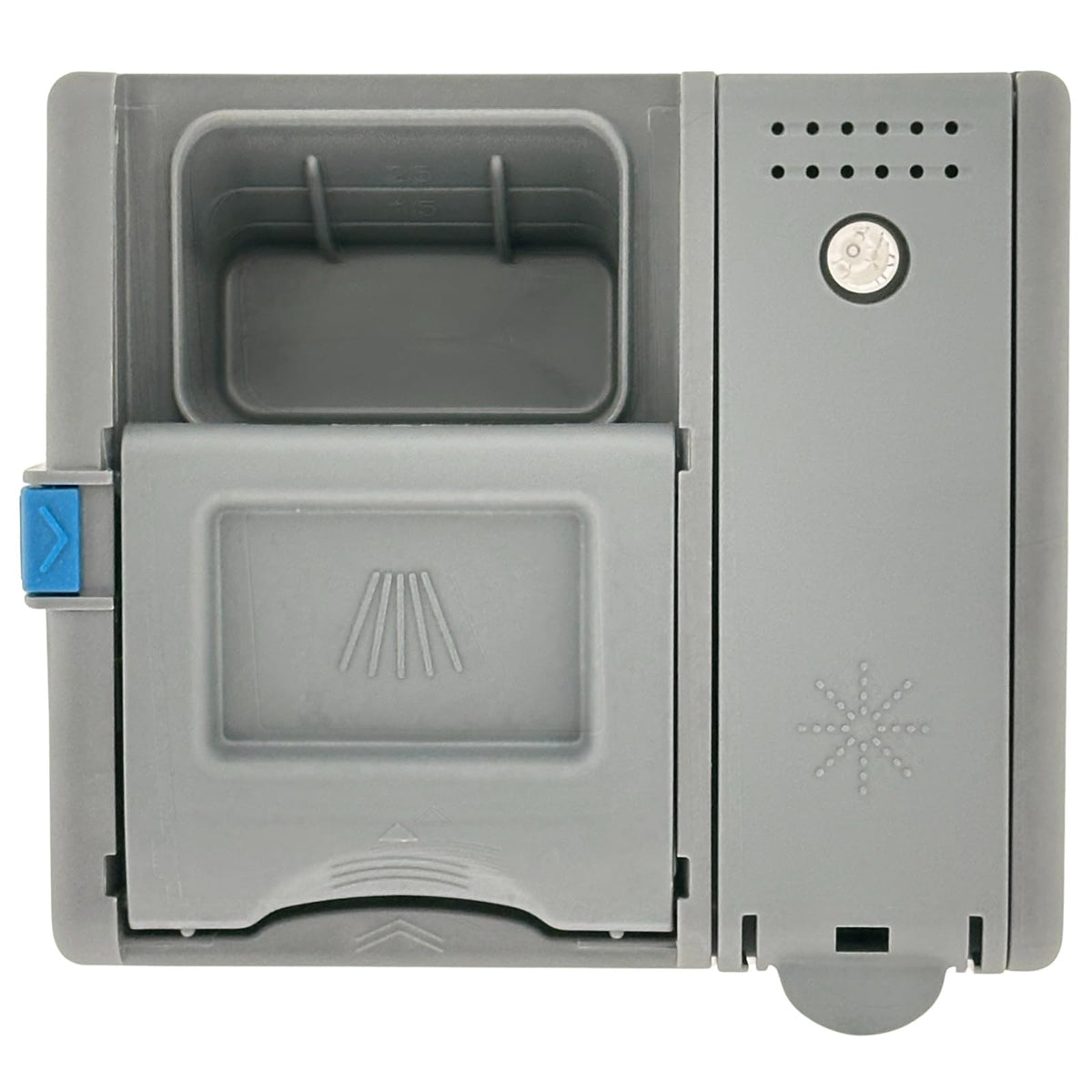 Side profile of Origparts replacement dispenser for Samsung dishwashers