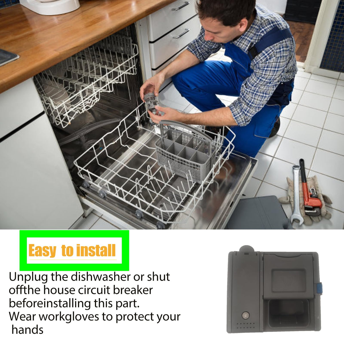 Yisijiu dishwasher maintenance component packaged cleanly illustrating exact fit construction layout