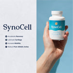 Side view of Synocell capsules bottle showing ingredients