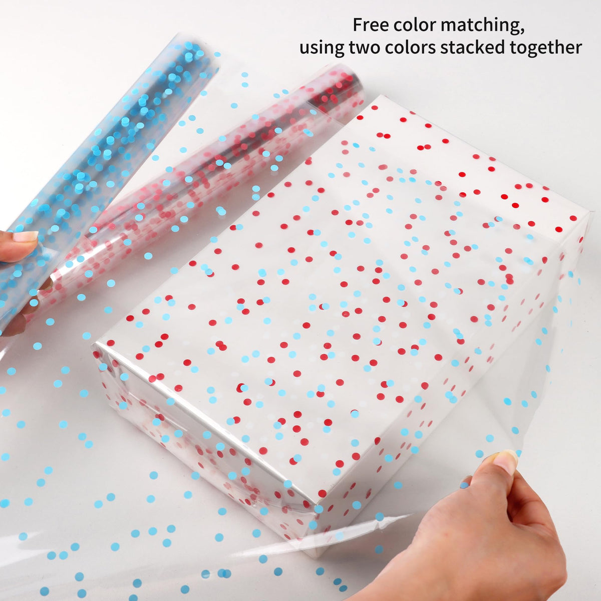 Transparent polka dot wrapping film for flower bouquets
