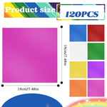 Vibrant assortment of 8 colored cellophane sheets for DIY projects