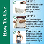 Cogetoro reusable body wrap spread flat showing the heat sealed middle layers and long straps.