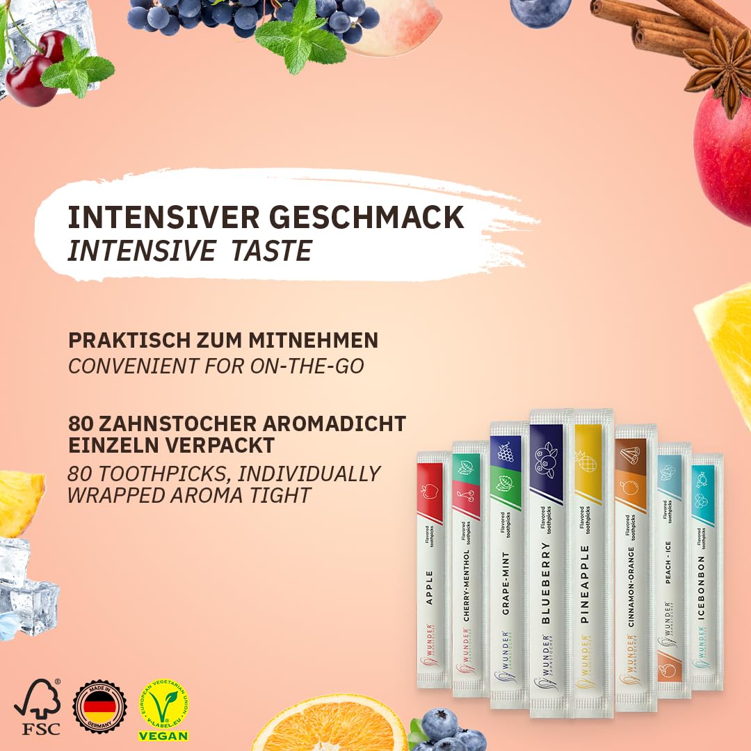 Individually wrapped flavored toothpicks single pack for fresh breath portable oral care