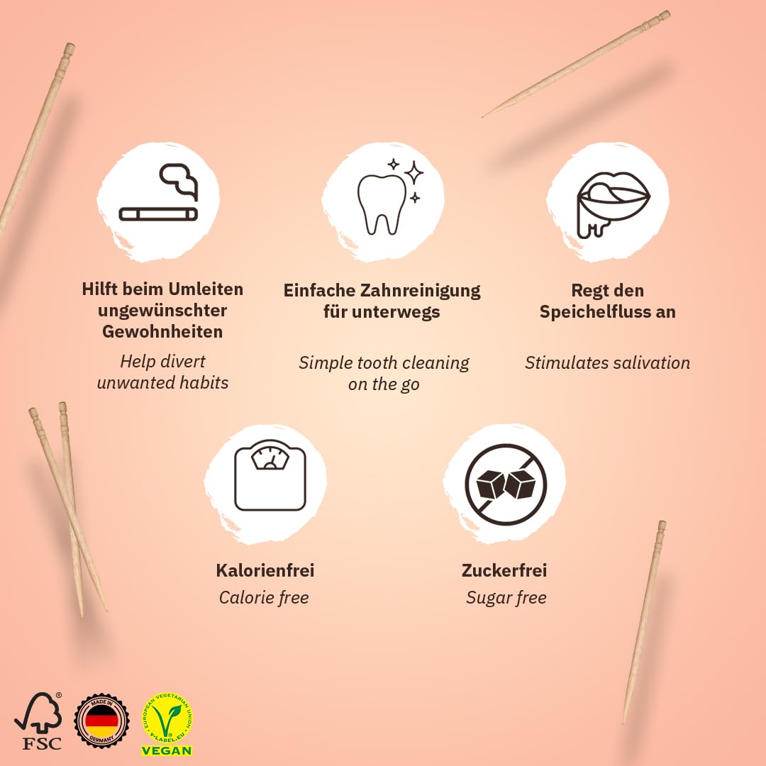 Sugar free vegan mouth refreshing toothpicks collection close up view