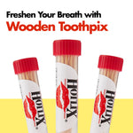 Portable pocket-sized tube of Hotlix flavored toothpicks showing the travel friendly design.