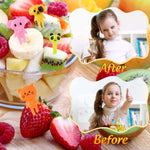 WXOIEOD food grade non toxic bento picks displayed alongside a packed school lunchbox