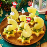 Holiday cupcakes decorated with JtmyAota Christmas tree toppers