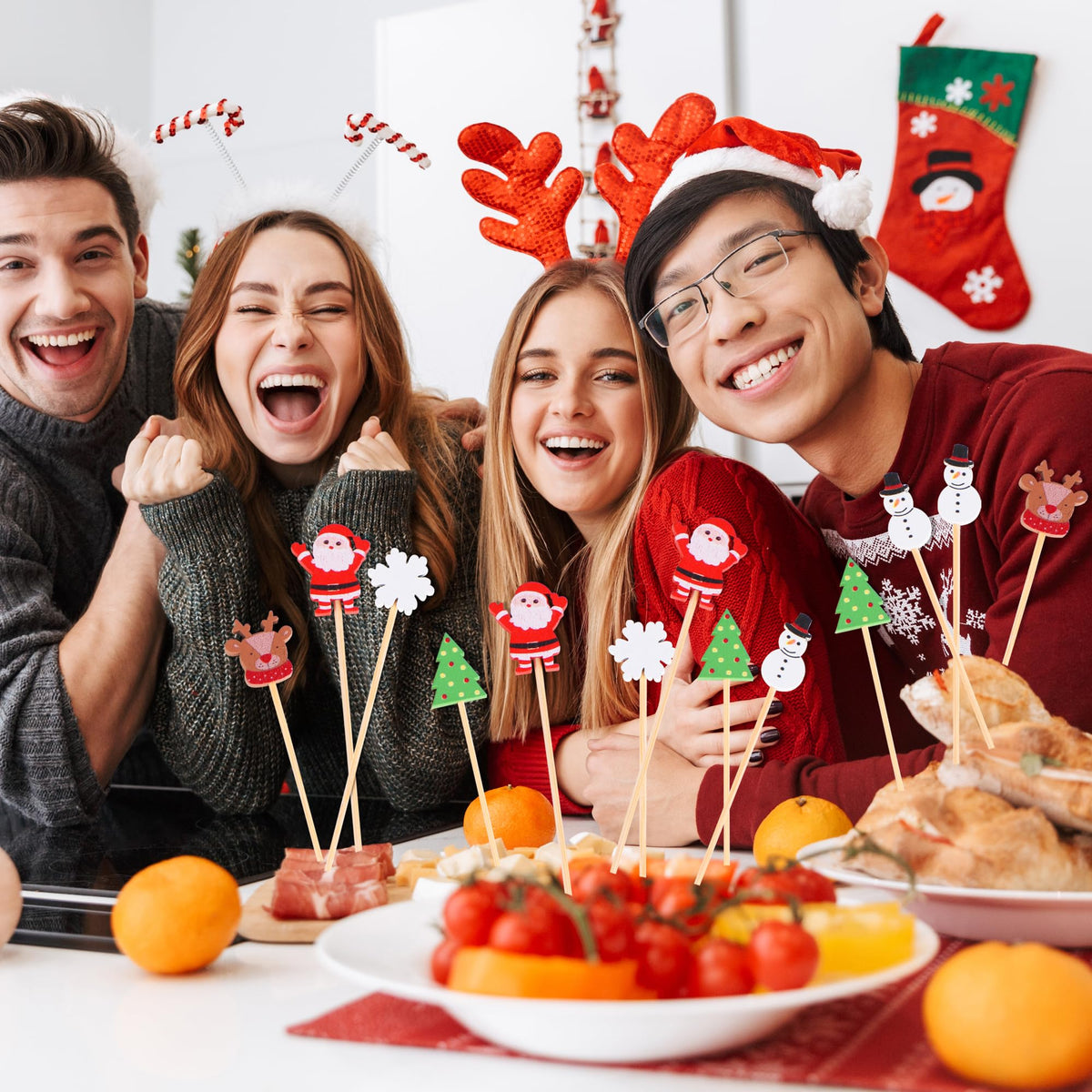 Durable eco-friendly appetizer toothpicks in festive packaging