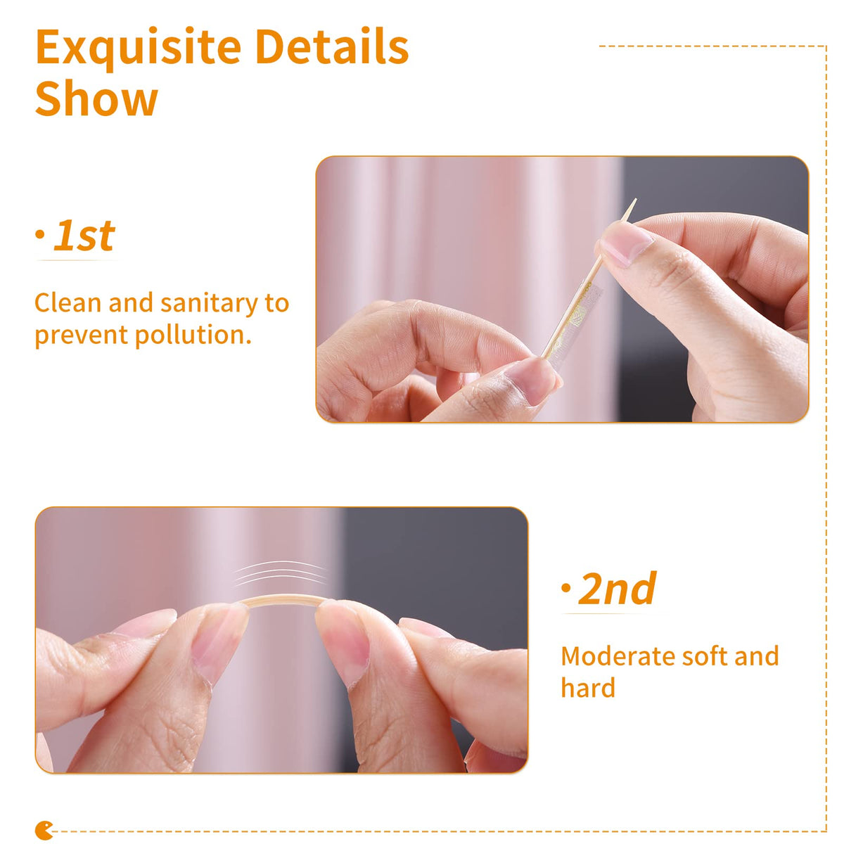 Hygienic clear cellophane wrapped tooth sticks for commercial restaurant use