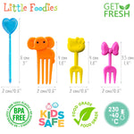 Get Fresh reusable mini toothpicks for toddlers showing ten different animal shapes