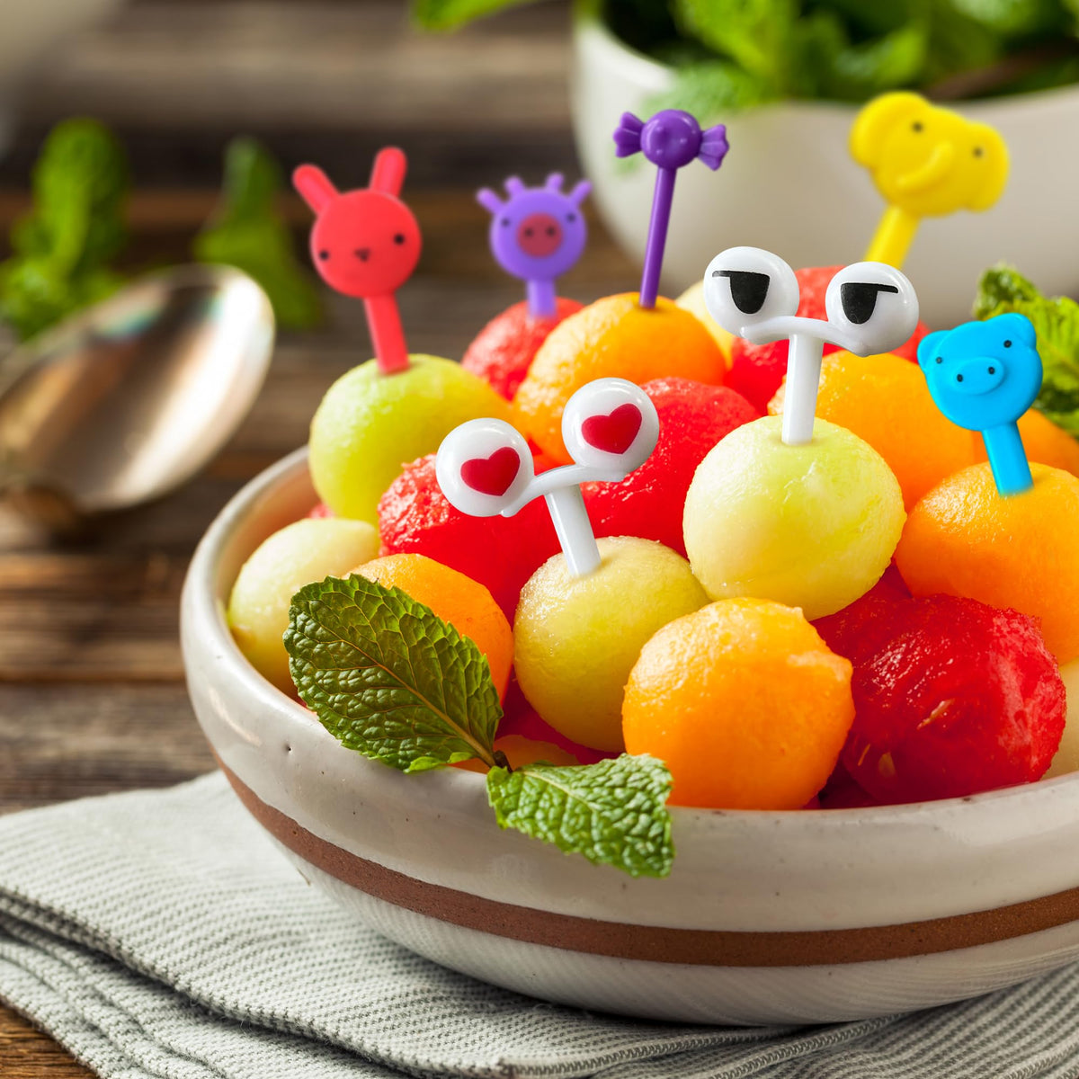 One hundred and twenty piece animal bento deco set by Get Fresh spread out clearly