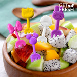 Close up view of the durable crack resistant animal skewers showing panda and lion styles