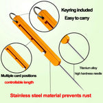 Phowedaer telescopic metal toothpicks extended to different lengths on a clean background