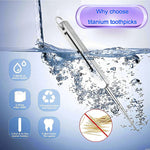 Phowedaer multi purpose titanium toothpick opening a smartphone SIM card tray slot