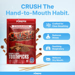 Nicotine free flavored toothpicks for oral fixation support close up