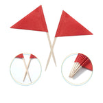 Close up of writable blank surface on red decorative toothpick picks