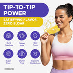 PowerPix sugar free flavored toothpicks side view showing ingredient facts and instructions.