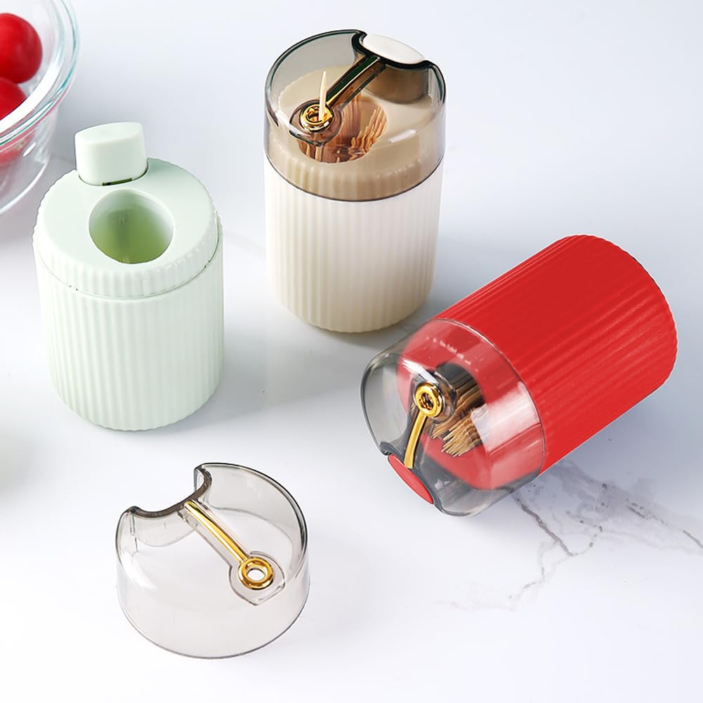 Detached view of the premium green plastic toothpick holder container