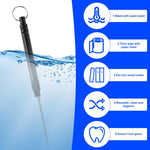 Giantree multi-purpose dental pick being used as a mini fruit fork for camping snacks
