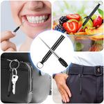 WDAHDHP black pocket toothpicks showing the durable stainless steel split ring attachment.