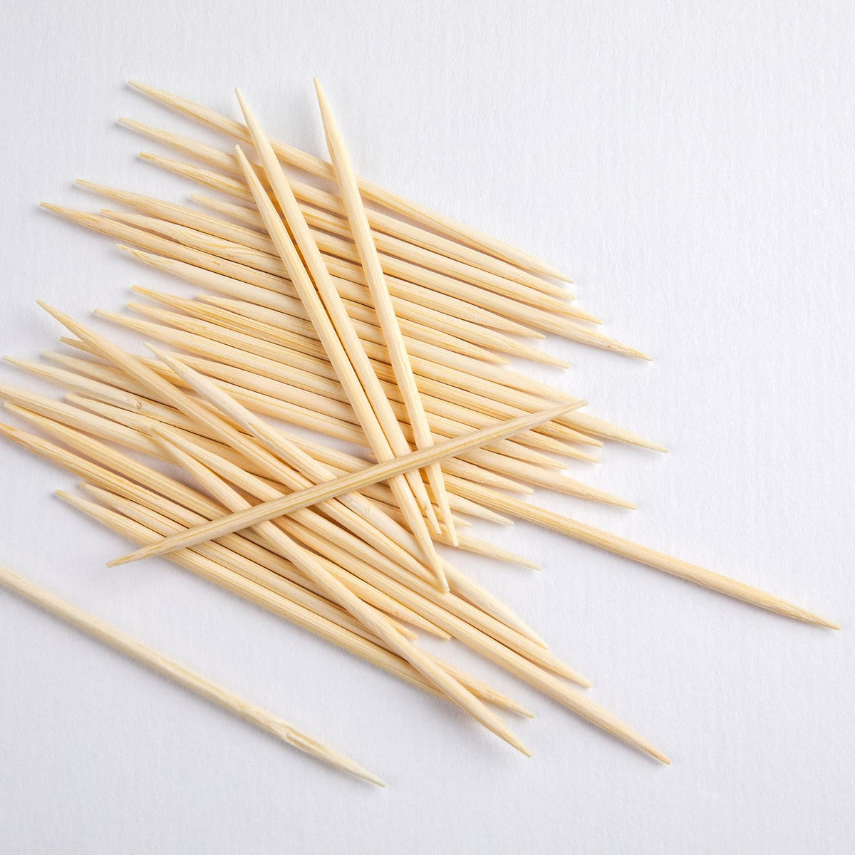 Sustainable household essentials containing high count natural bamboo picks for family parties