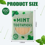 Close up shot of premium peppermint oil infused dental toothpicks showing smooth texture