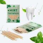 Eco friendly natural beech wood dental picks for daily adult oral hygiene