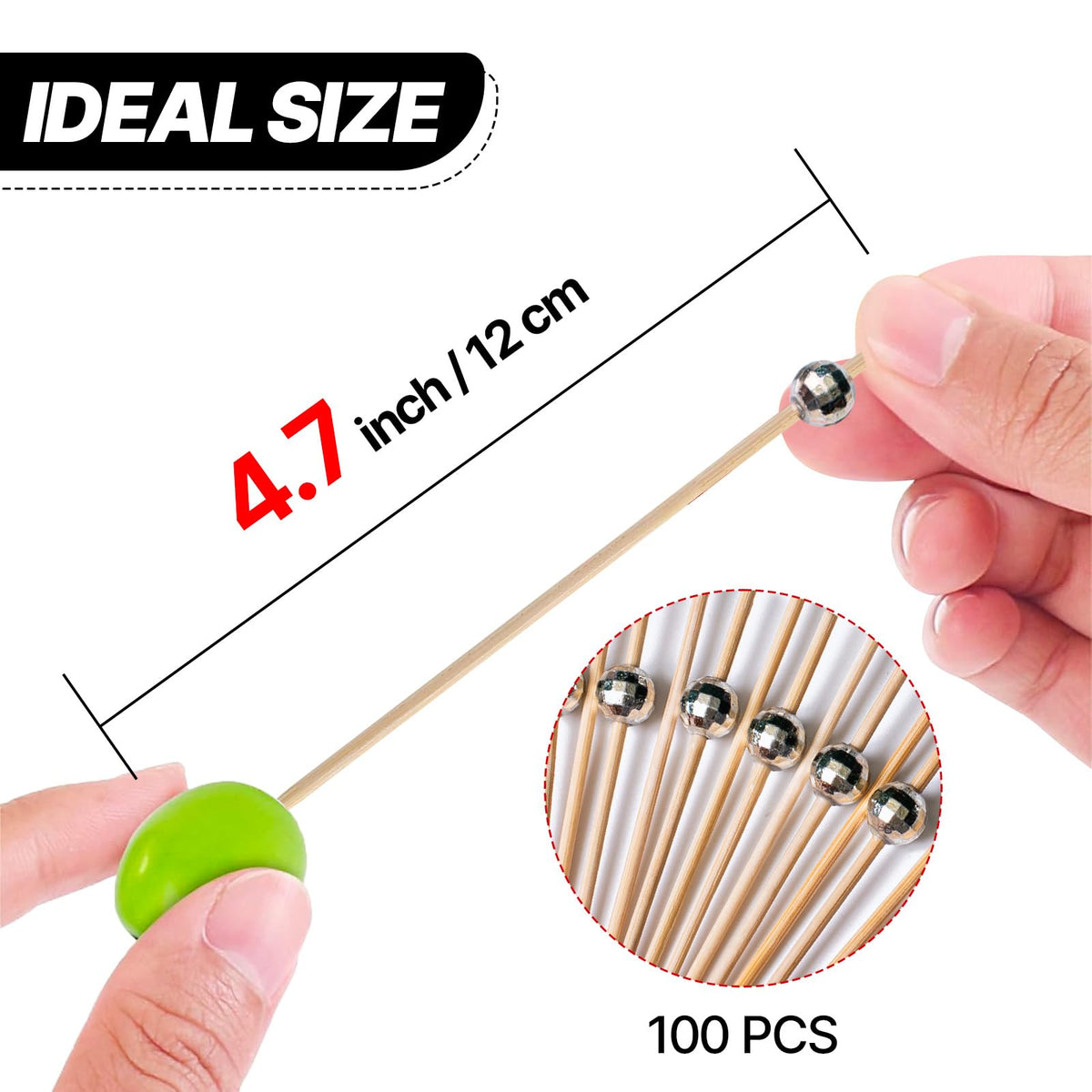 PuTwo decorative party toothpicks garnishing a premium cocktail drink glass.
