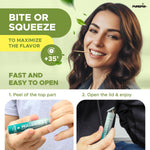 Side view of the plant based quit vaping alternative sticks packaging with clear ingredient listings.