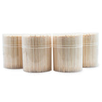 Close up view of smooth finish single pointed bamboo cocktail sticks for appetizers