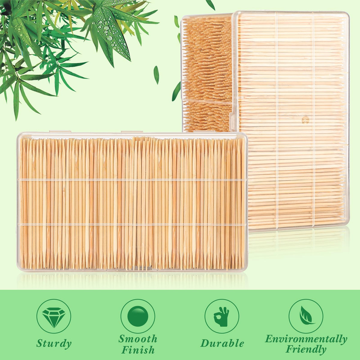 Jerify double sided wood toothpicks demonstrating structural strength and resistance to bending during dental cleaning.