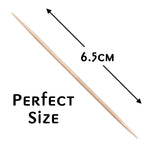 Smooth splinter free wood cocktail sticks close up shot highlighting high quality tips