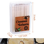 Close up of a single Mumufy cinnamon flavored toothpick showcasing the smooth burr free birchwood surface