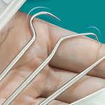 Close up view of the non slip textured handles on premium portable toothpicks