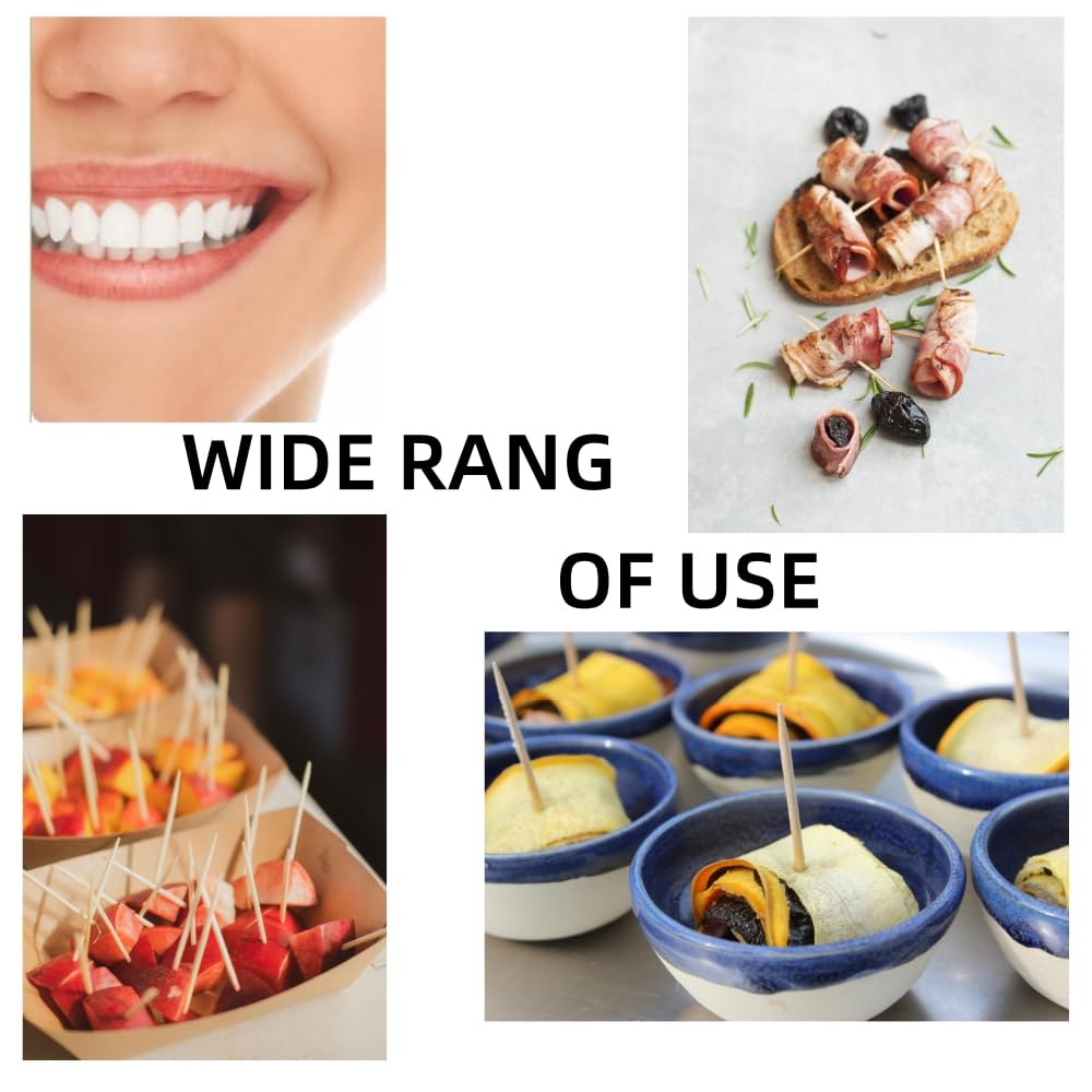 Splinter free dental toothpicks showing standard dimensions