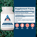 Ayush Herbs Ashwagandha organic root extract supplement for mental focus