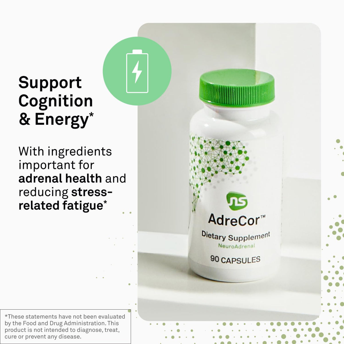NeuroScience AdreCor stress and fatigue relief capsules suggested usage directions