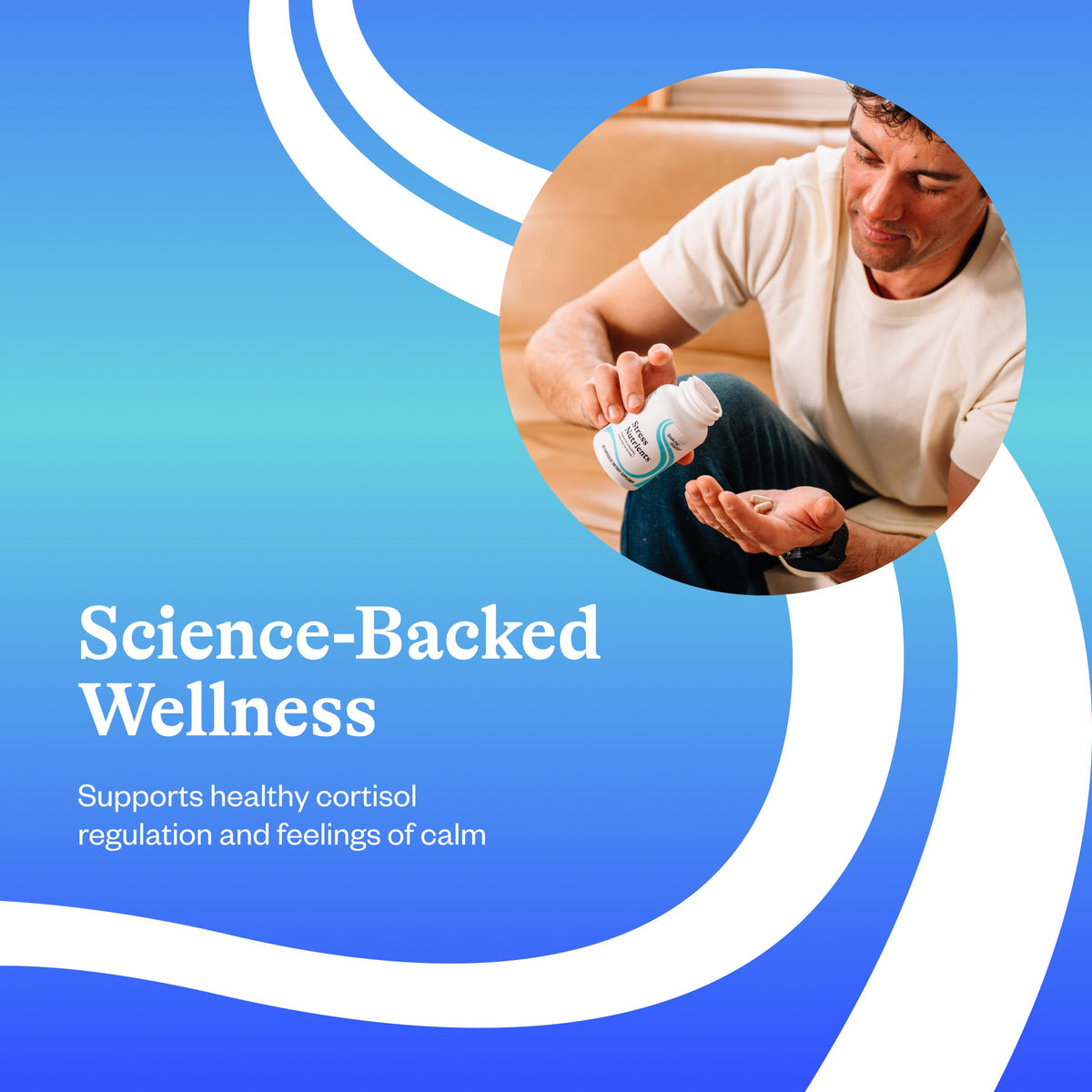 Authentic Seeking Health non glandular cortisol regulation capsules container standing upright.