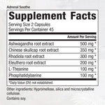 EquiLife herbal support supplement with ashwagandha and L theanine nutrition label