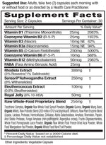 Emerald Labs Adrenal Health supplement side label displaying active adaptogenic ingredients.
