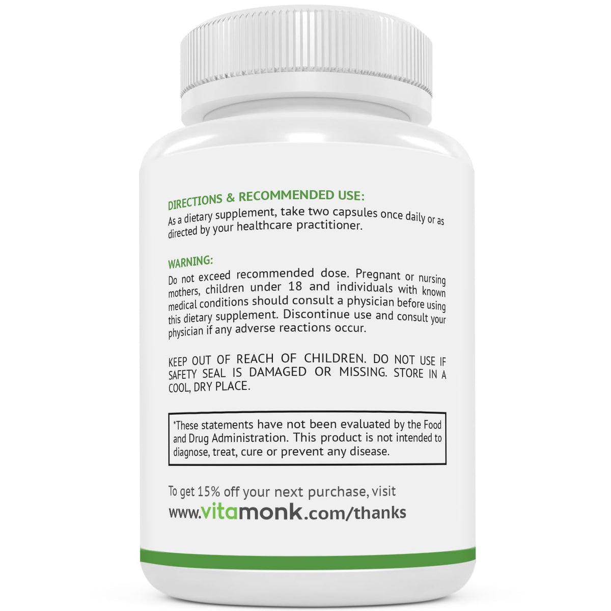 VitaMonk CortiTrax 60 capsules bottle layout for daily relaxation management