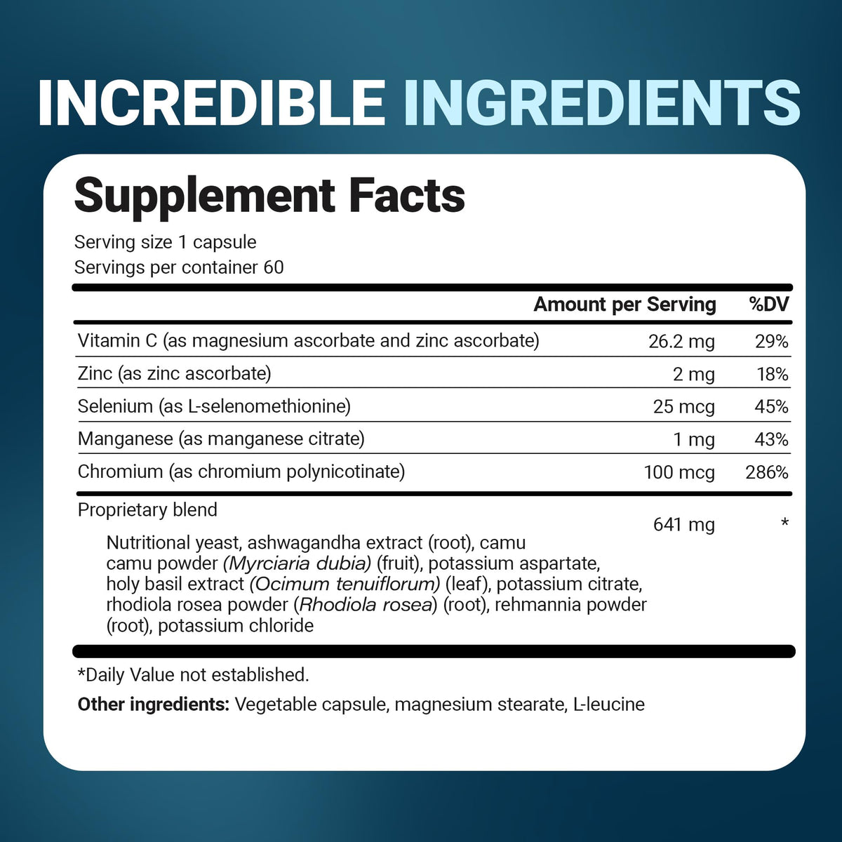Imported Dr. Berg Adrenal and Cortisol Support supplement packaging detail highlighting vegetable capsule count information.