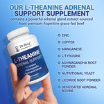 Dr Berg L-theanine and ashwagandha ninety gelatin capsules packaging view